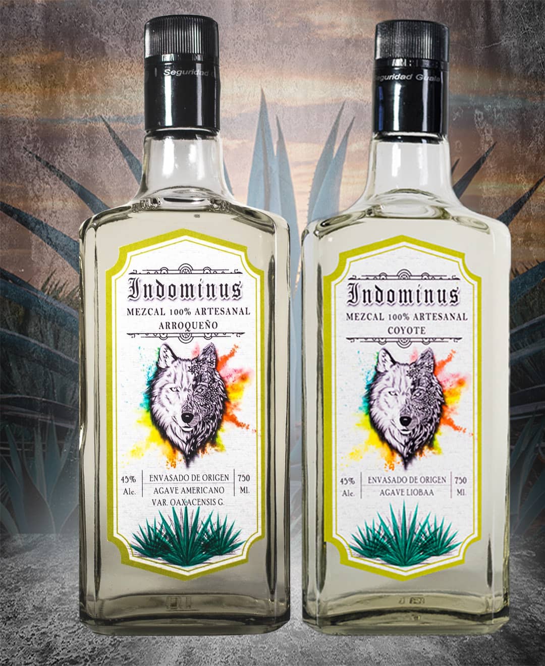 dos botellas mezcal indominus